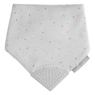 Śliniak materiałowy z gryzakiem szary 26/902 Canpol babies