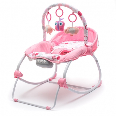 Leżaczek niemowlęcy z muzyką i wibracją BR212-18 pink Baby mix